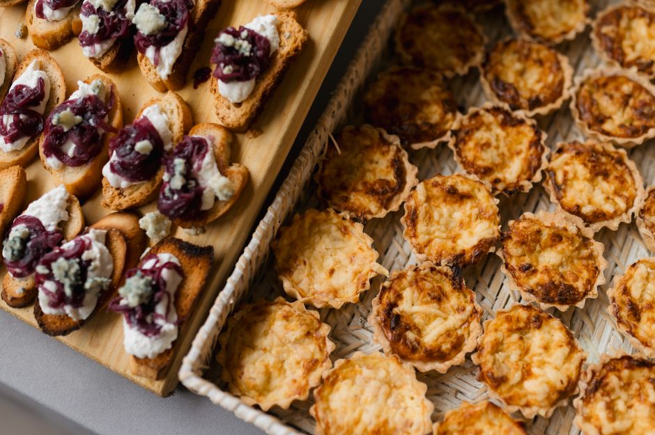 Exquisite plated wedding catering appetizers